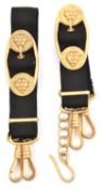 A pair of hanging straps for Third Reich naval officers dagger, with gold anodised aluminium mounts.