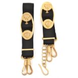 A pair of hanging straps for Third Reich naval officers dagger, with gold anodised aluminium mounts.