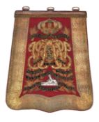 A Victorian officer's full dress embroidered sabretache of The 11th (Prince Albert's Own) Hussars,