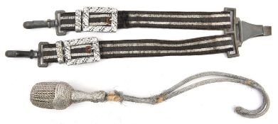 A pair of Third Reich 2nd pattern Luftwaffe dagger hanging straps, some wear; and a silver bullion