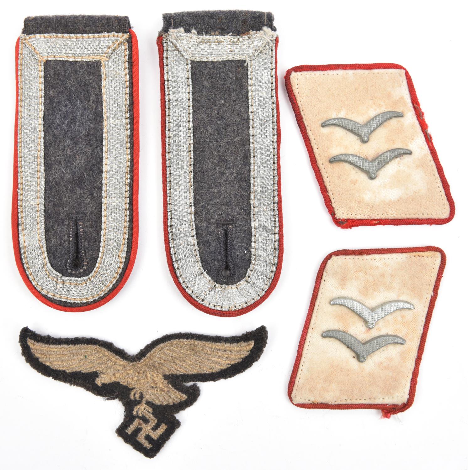 A pair of Third Reich Luftwaffe collar patches to Unterfeldwebel in the Herman Goring Regiment; pair