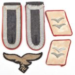 A pair of Third Reich Luftwaffe collar patches to Unterfeldwebel in the Herman Goring Regiment; pair