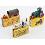 3 Budgie Toys. Aveling Barford Road Roller (701). In dark green with red/silver metal wheels. Hansom