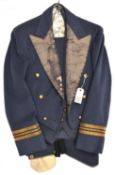An ERII RAF Wing Commander's mess jacket, waistcoat and overalls, good gilt buttons. QGC (jacket