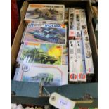 22 unmade model Military Vehicle kits, by Matchbox, ESCI, Roden, Hasegawa, Airfix, JB, Fujimi and