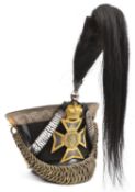 A fine officer's Bell Topped shako, c 1825, of the 3rd Bengal Light Cavalry, of black beaver, with