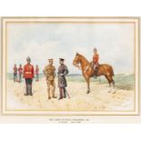 A watercolour signed "R. Simkin" (1851-1926) of "The Corps of Royal Engineers, 1911", showing a