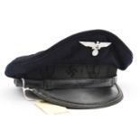 A Third Reich Deutscher Reichskriegerbund soft peaked cap, of black felt, the band woven with
