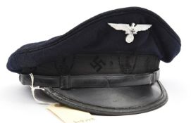 A Third Reich Deutscher Reichskriegerbund soft peaked cap, of black felt, the band woven with