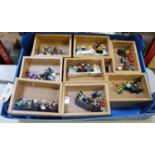 80+ Lego Minifigures. Presented in wooden display cases and including; Wizard of Oz set, Hannibal