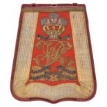 A Victorian officer's large size full dress embroidered sabretache of the 10th (The Prince of