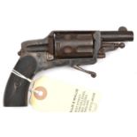 A scarce Belgian 6 shot 5.5mm CF Velo Dog hammerless self cocking pocket revolver, 5" overall,