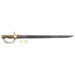 A second pattern sword bayonet for the Baker Rifle, blade 22½”, DE at point, sale mark at forte,