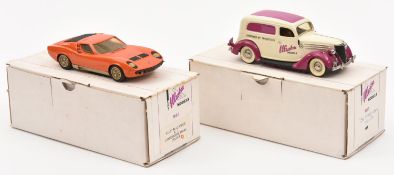 2 Illustra Models. One by Mini Marque 1936 Ford Van (No.10) in cream and deep pink Illustra Models