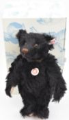 A Steiff British Collectors Teddy Bear 2011. 36cm (663291). Covered with black curly Mohair, with