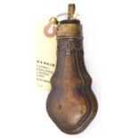 An embossed copper pistol flask “Panel” (R435), 5” overall, GO & C, retaining much original