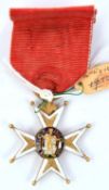 France: Order of Louis Chevalier's breast badge, diam 40mm, gold coloured and enamel, ball