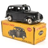 Dinky Toys Austin Taxi (254). Late example in black with spun wheels and dark grey base. Boxed, some
