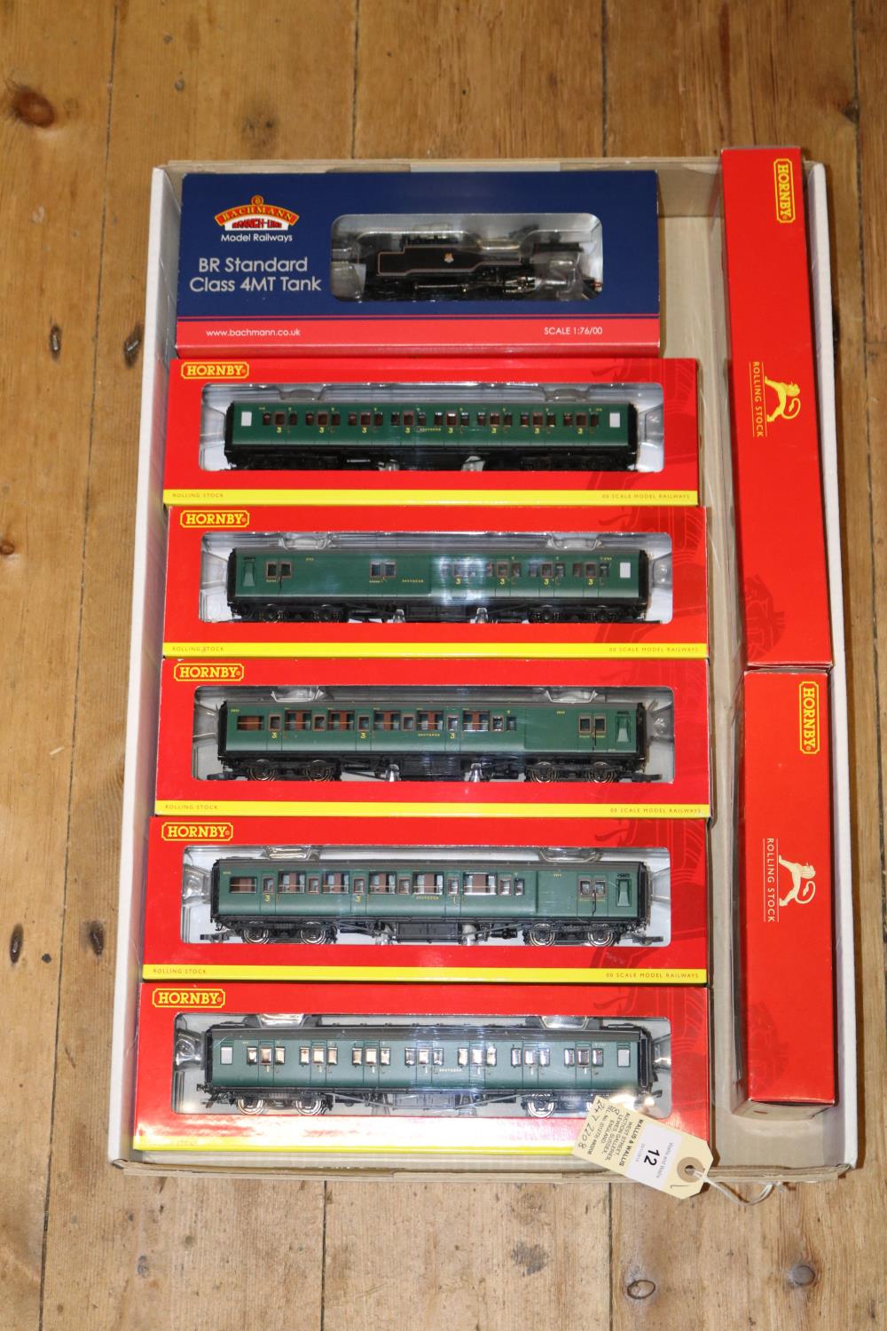 A quantity of 00 gauge rolling stock. A Bachmann BR Standard 2-6-4T Locomotive, RN 80053 (32-359).