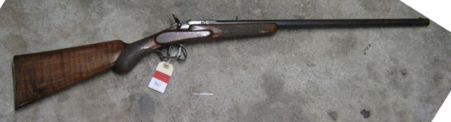 *A Belgian .22” RF smooth bore garden gun, number 4242, 38” overall, octagonal barrel 23” with Liege