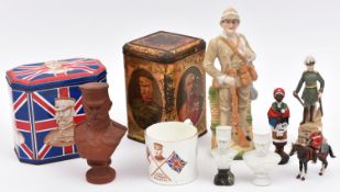General Sir Redvers Buller items: china coffee can, head and shoulders Buller on crossed flags