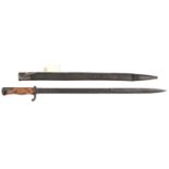 A scarce Seitengewehr M1898 sawback bayonet, blade 20½”, with crown/Erfurt stamp at forte, in its