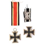 A 1939 Iron Cross 1st class, with iron centre, the back stamped “L59”; a 1939 Iron Cross 2nd