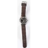 D marked Siegerin wristwatch. Serial D2878214. Plated case, brushed finish, some wear to plating,