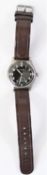 D marked Siegerin wristwatch. Serial D2878214. Plated case, brushed finish, some wear to plating,