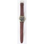 Recta wristwatch. Serial 566310. Plated case, brushed finish, substantial wear to plating, 33mm