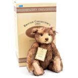 A Steiff British Collector's 1995 Teddy Bear Brown Tipped 35. (654404). Based on the 1920's patterns