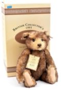 A Steiff British Collector's 1995 Teddy Bear Brown Tipped 35. (654404). Based on the 1920's patterns