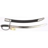 A mid Vic sidearm of the West Riding Constabulary, curved fullered blade 24”, steel hilt, plain