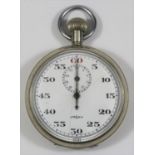 Lemania Kriegsmarine 60 second stopwatch. Plated case, 51mm diameter, hinged caseback, good