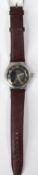 DH marked Helma wristwatch. Serial D 028957 H. Plated case with brushed finish, some wear. Fixed