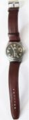 DH marked Arsa wristwatch. Serial D21833H. Bright plated case, likely refinished, 34mm without