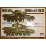 A Tamiya 1:25 scale British Army Centurion Tank Mk111. (30614/4500). Unmade, as new boxed,