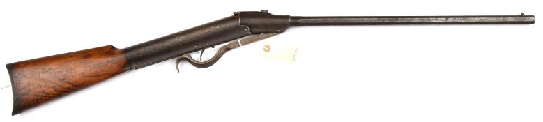 A .25” Gem type break action air gun, 41” overall, smooth bore octagonal barrel 23”, stamped on