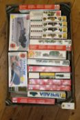 20 unmade plastic Military vehicle kits. By Airfix, Esci, Hasegawa, Matchbox, Fujimi, etc. 1/72