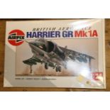 An impressively large Airfix British Aerospace Harrier GR Mk1A 1:24 scale unmade kit. Boxed, still