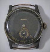 Mulco Kriegsmarine wristwatch. Serial K7178M. Plated case, all plating missing, 31mm without