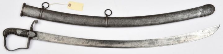 A 1796 pattern light cavalry trooper's sword of the 22nd Light Dragoons curved shallow fullered