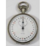 Zenith Kriegsmarine 30 second stopwatch. Plated case, 48mm in diameter, hinged back, good condition.