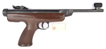 A .177” German Diana Mod 5 break action air pistol, with fully adjustable rearsight and brown