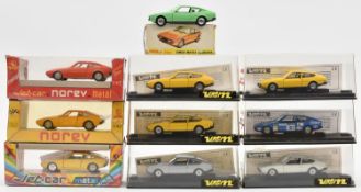 10x 1:43 scale Matra Bagheeras. 6x examples by Verem; 2x yellow, a white, a silver and an example in