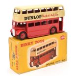 Dinky Toys Leyland Double Deck Bus (290). Example in cream and red with red wheels and black
