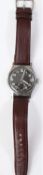 D marked Pierpont Watch Co. wristwatch. Serial D591453H. Plated case with brushed finish, light wear
