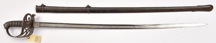 A Vic officer's sword of the 28th Cheshire Rifle Volunteers (Sale Moor), slightly curved, fullered