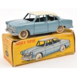 A French Dinky Toys Simca Versailles (24Z). In light blue with white roof. Boxed, some wear/
