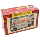 A Sunstar 1:24 scale Routemaster bus. The 1977 Silver Jubilee edition in full silver livery.